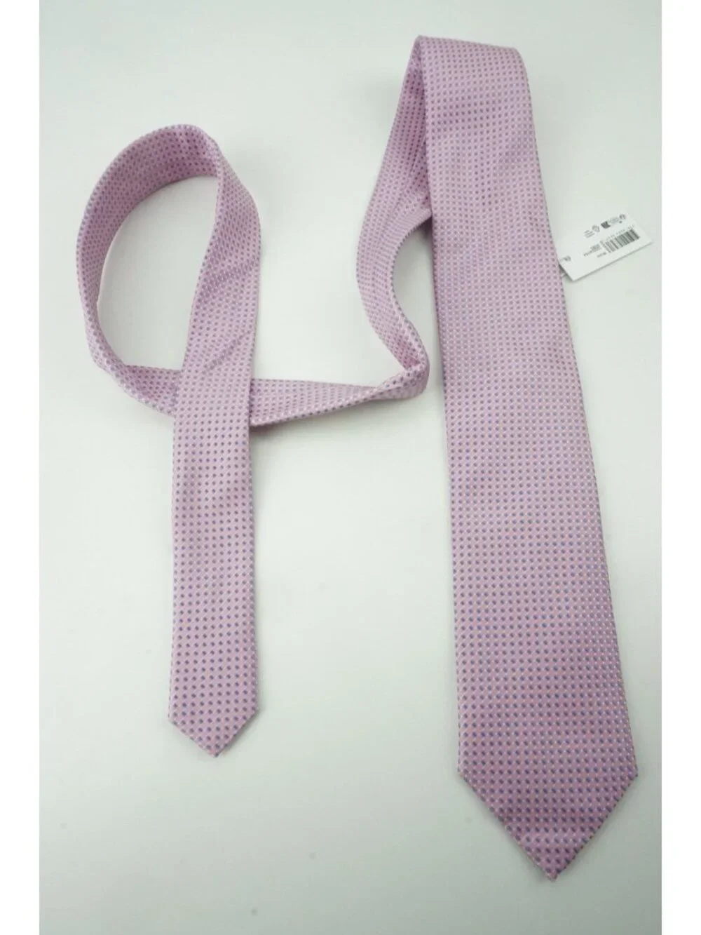 Eton Flamingo Pink Sky Blue Micro Geometric 100% Silk Tie Brand New With Tags